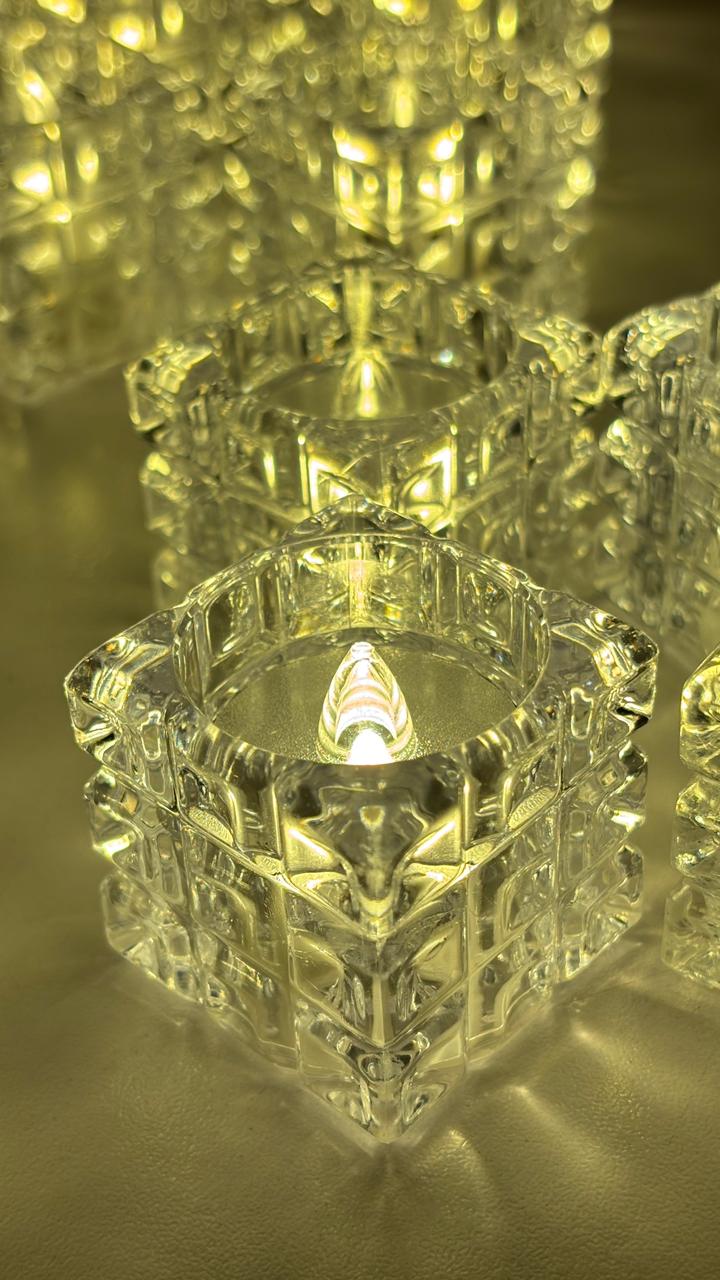 Crystal Cube LED Candle Tealight 99Tk/Pcs