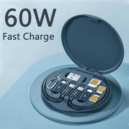 5-in-1 Fast Charging Data Cable Storage Box - HT Bazar