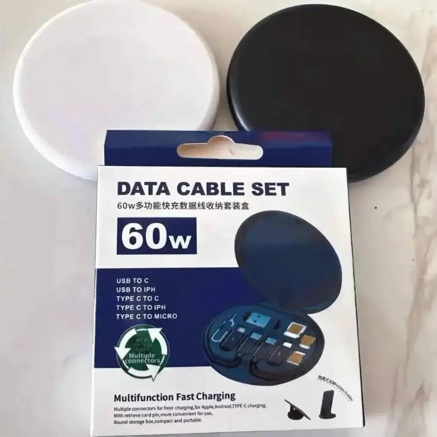 5-in-1 Fast Charging Data Cable Storage Box - HT Bazar