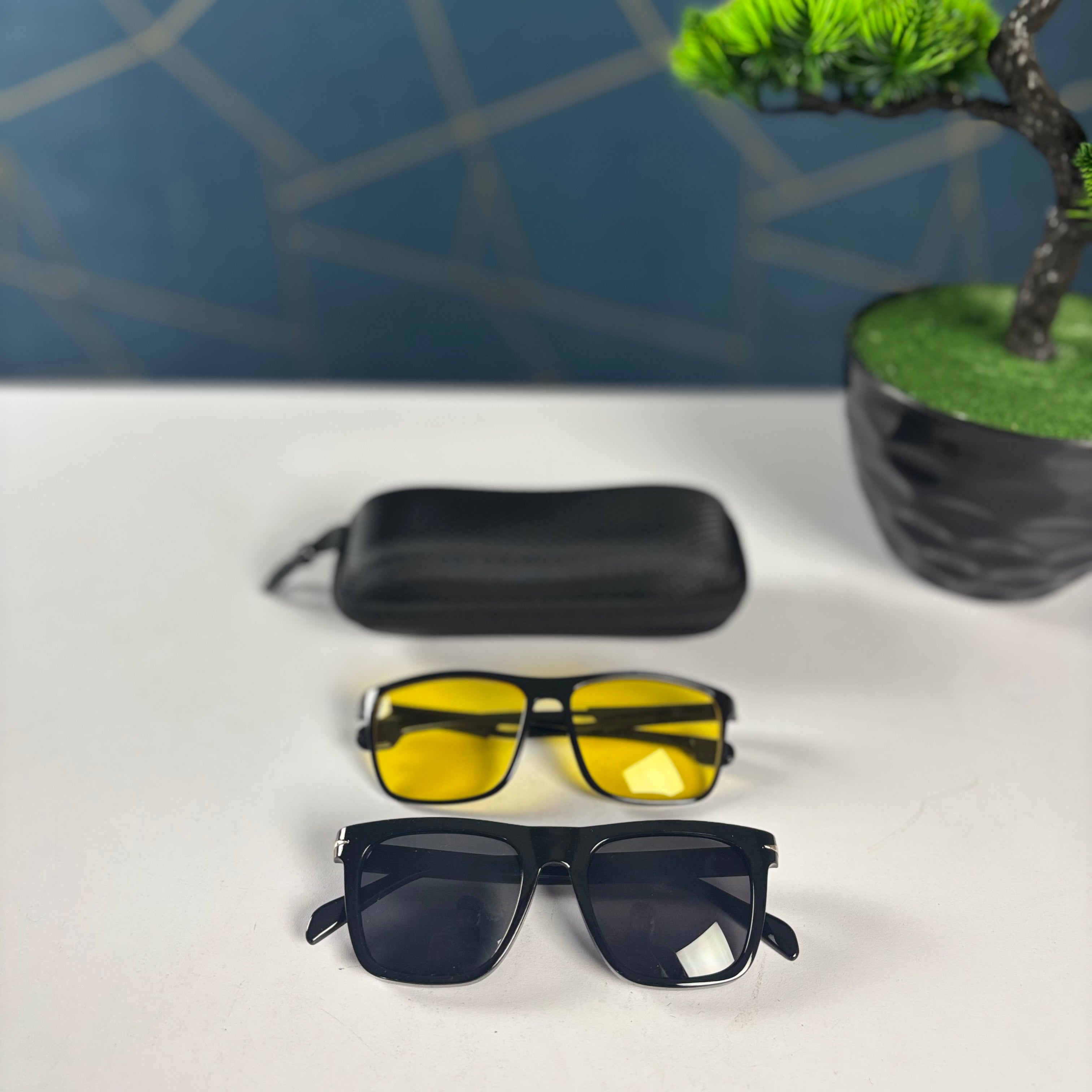 ৪৯০ টাকায় দুইটি চশমার কম্বো প্যাকেজ sunglass & night vision combo