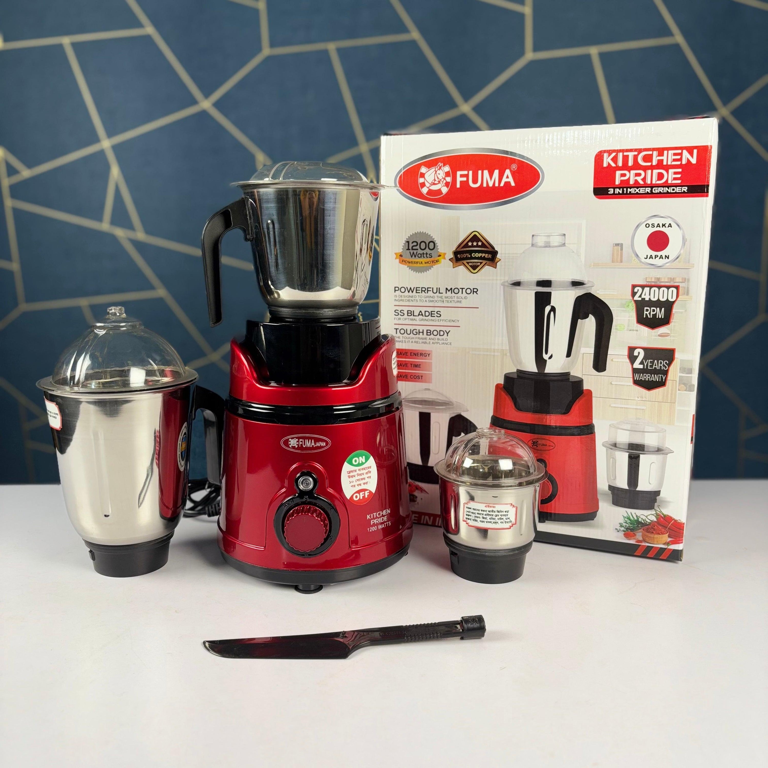 Fuma Pride Kitchen 3 In 1 Mixer Grinder 1200W