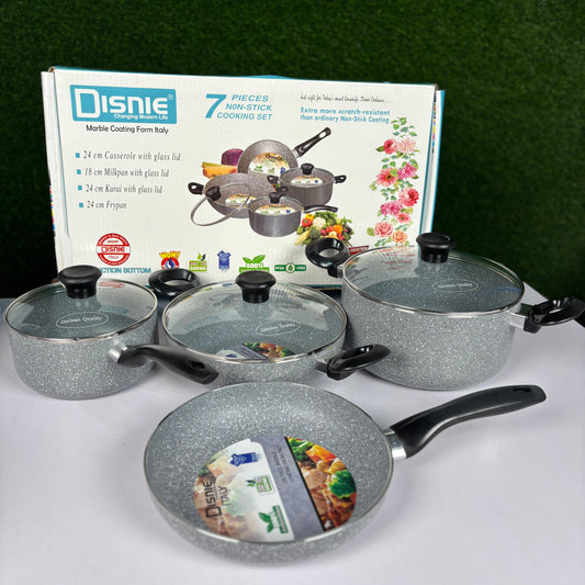 Disnie 7pcs Non Stick Cooking Set Gray