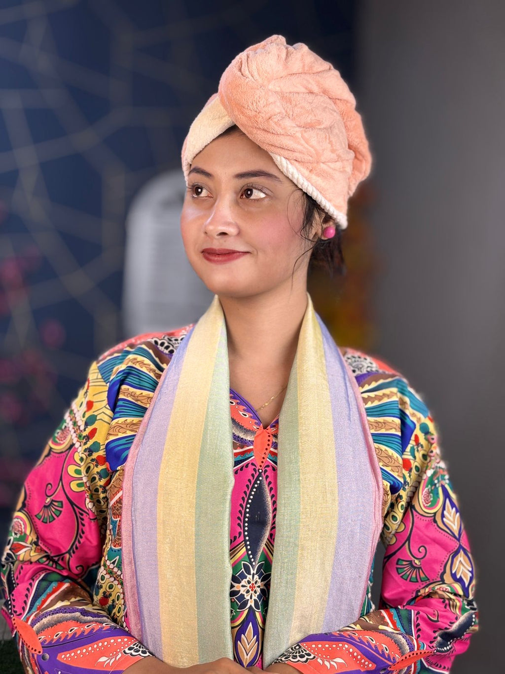Ultra Absorbent Microfiber Hair Towel Turban Wrap – Quick Dry Twist Cap with Makeup Headband