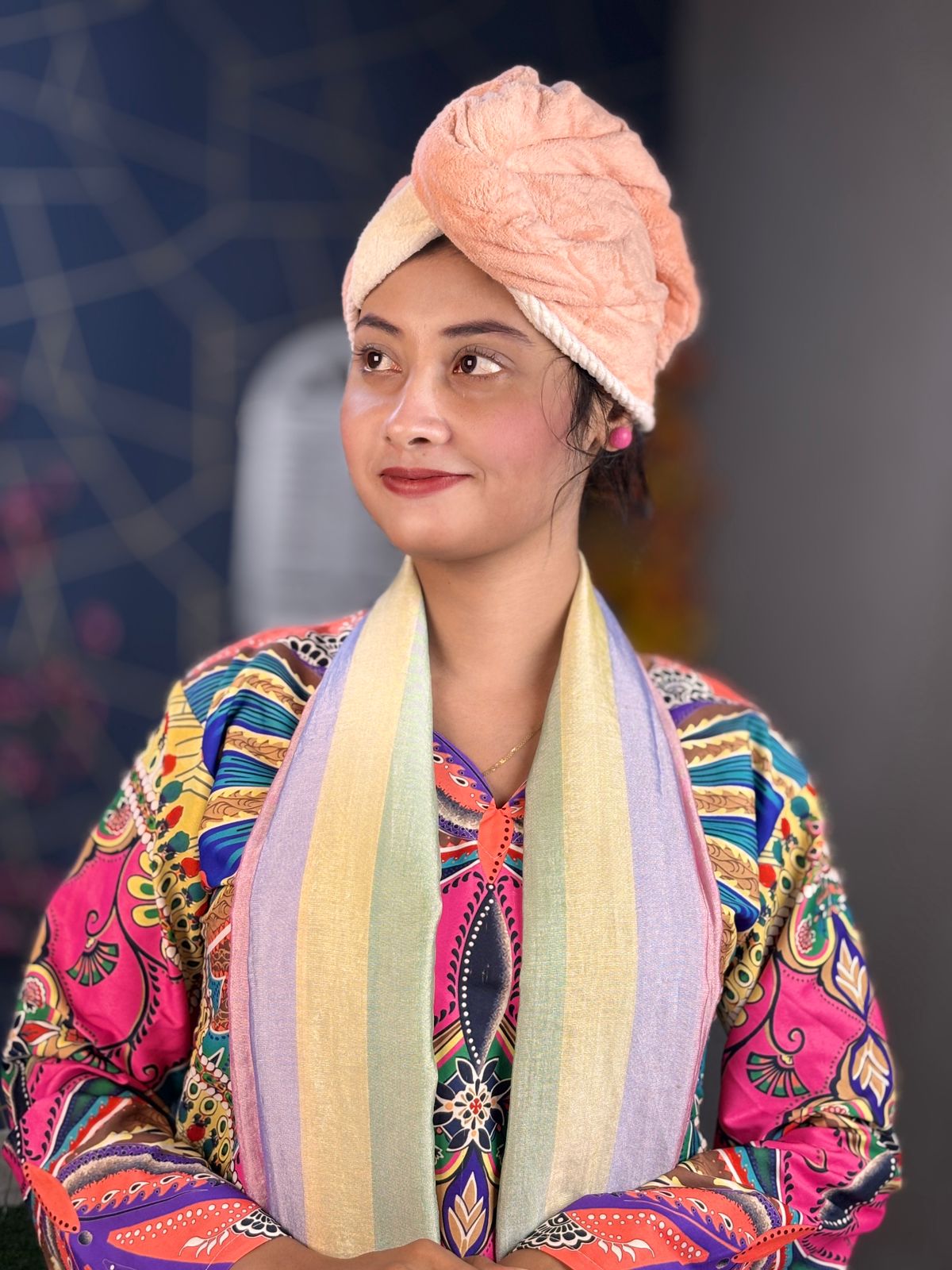 Ultra Absorbent Microfiber Hair Towel Turban Wrap – Quick Dry Twist Cap with Makeup Headband