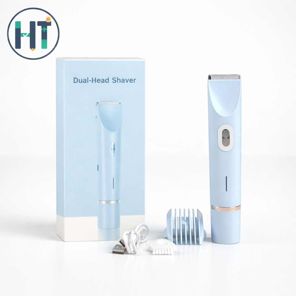 Rechargeable Dual-Head Waterproof Electric Shaver – Wet & Dry Use | Type-C Fast Charging