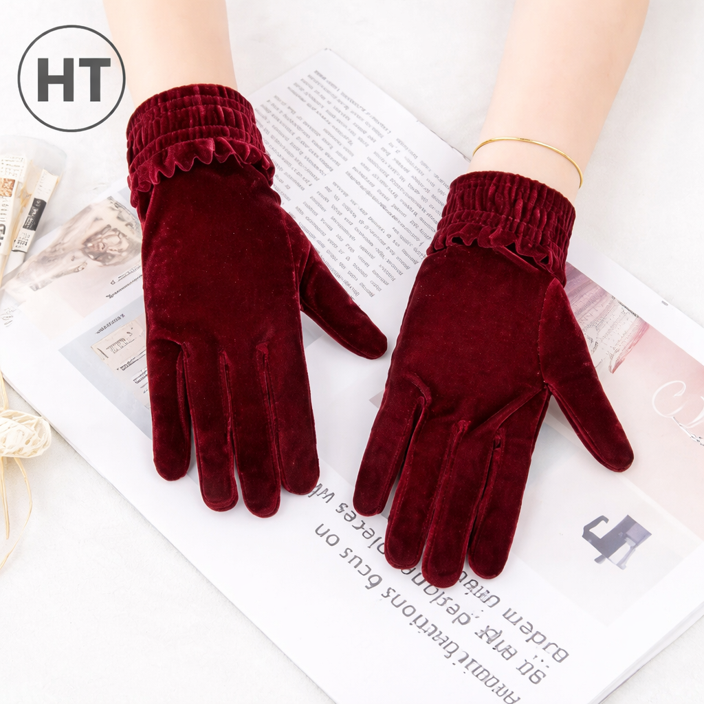 Velvet Winter Warm Gloves for Women