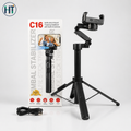 C16 Selfie Stick Tripod – AI Face Tracking Gimbal Stabilizer with Remote