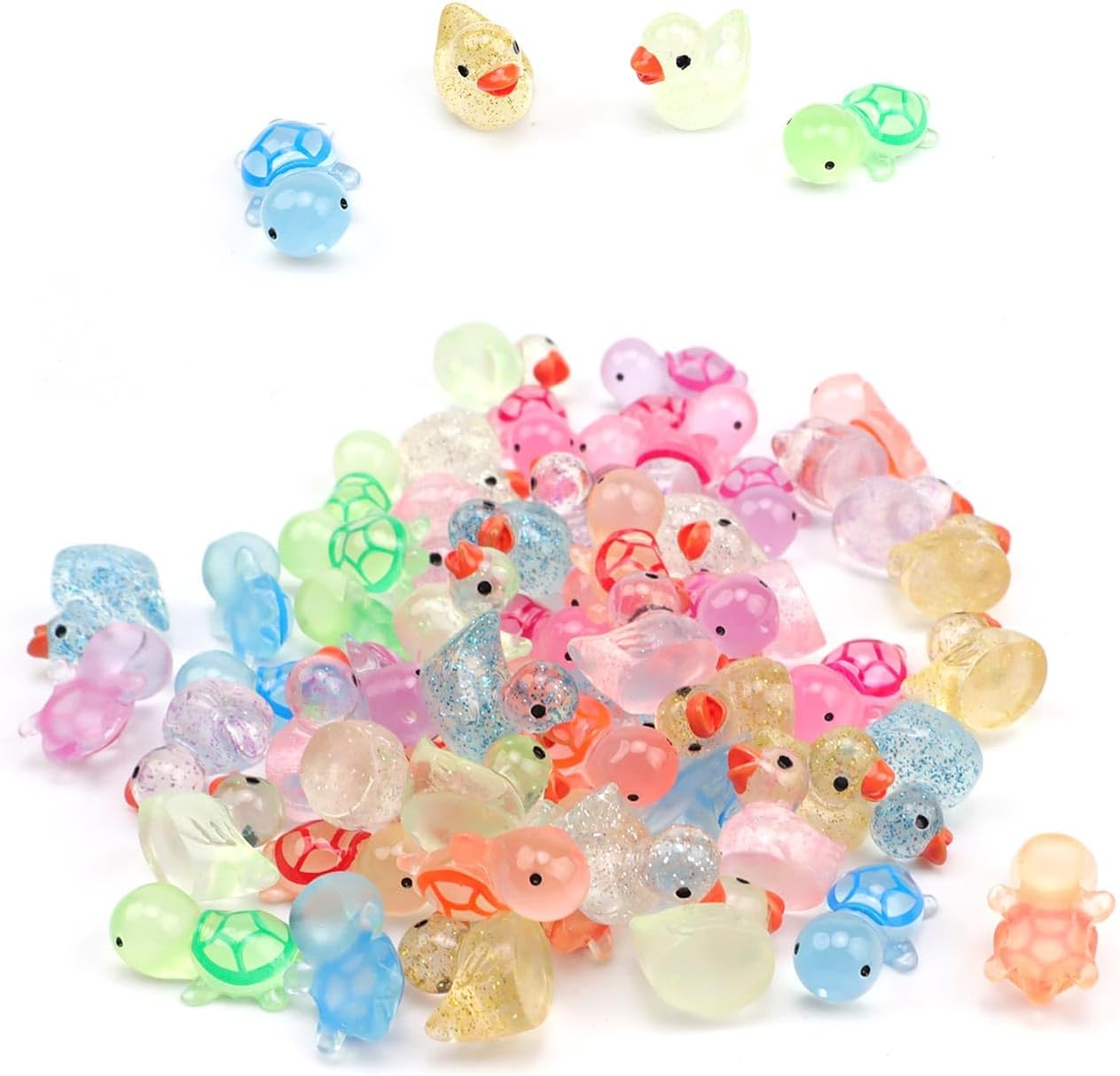 Radiumm Stone-এর 100% New Mini Resin Figurine-Duck & Turtle Mix Design