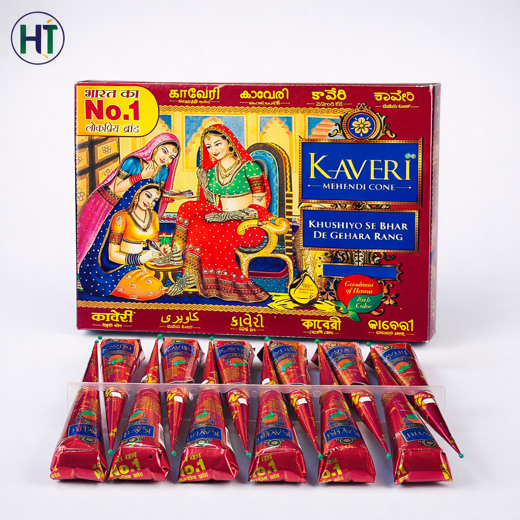 KAVERI Mehendi Cone – Rich Dark Color এক বক্সে ১২ পিছ পাবেন