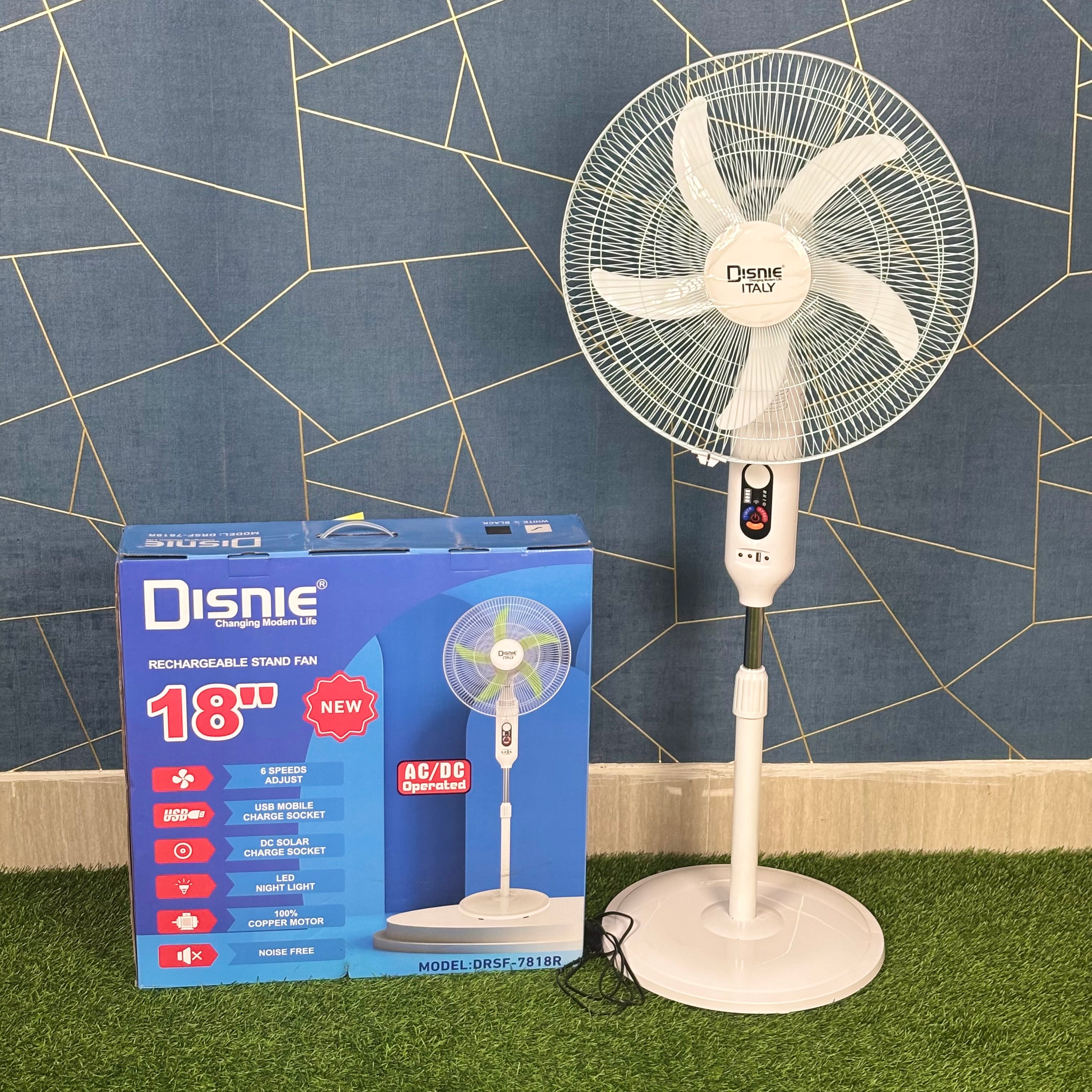 Disnie Rechargeable Stand Fan DRSF-7818R