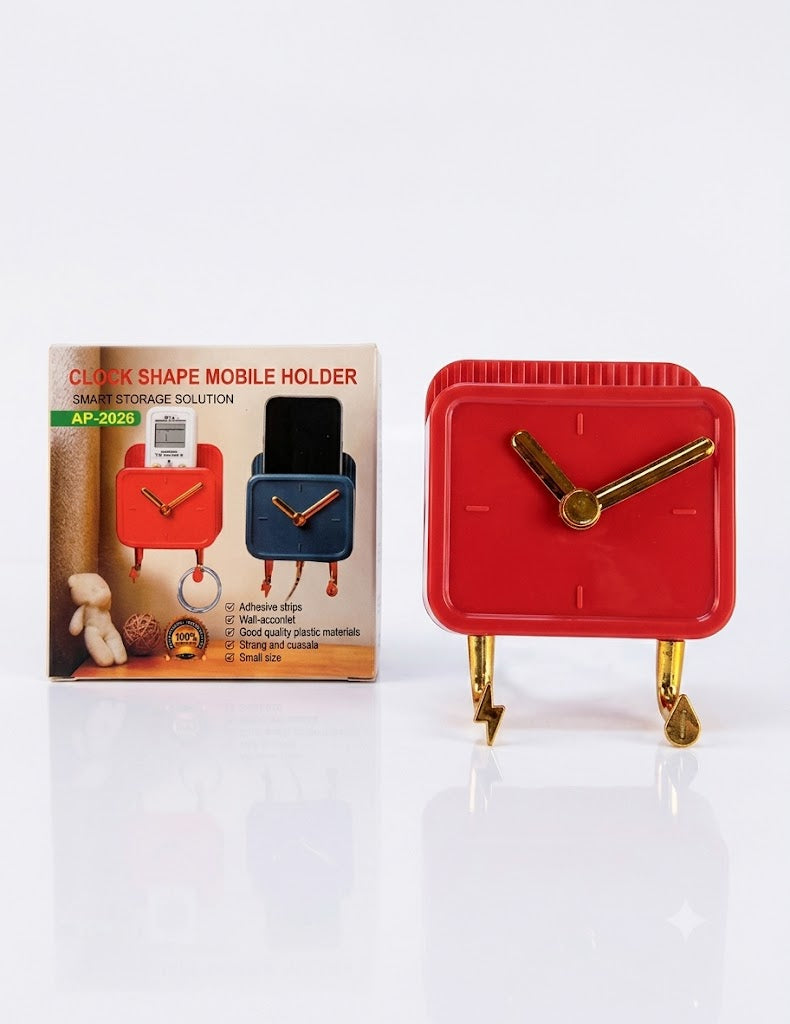 Clock Shape Wall-Mounted Mobile Holder