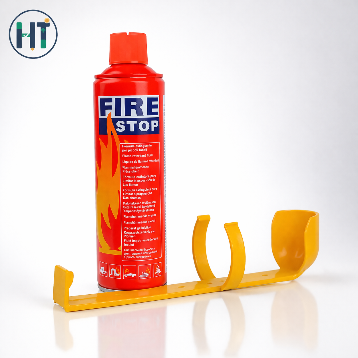 Fire Stop Portable Fire Extinguisher Spray (1000ml) with Wall Mount Holder