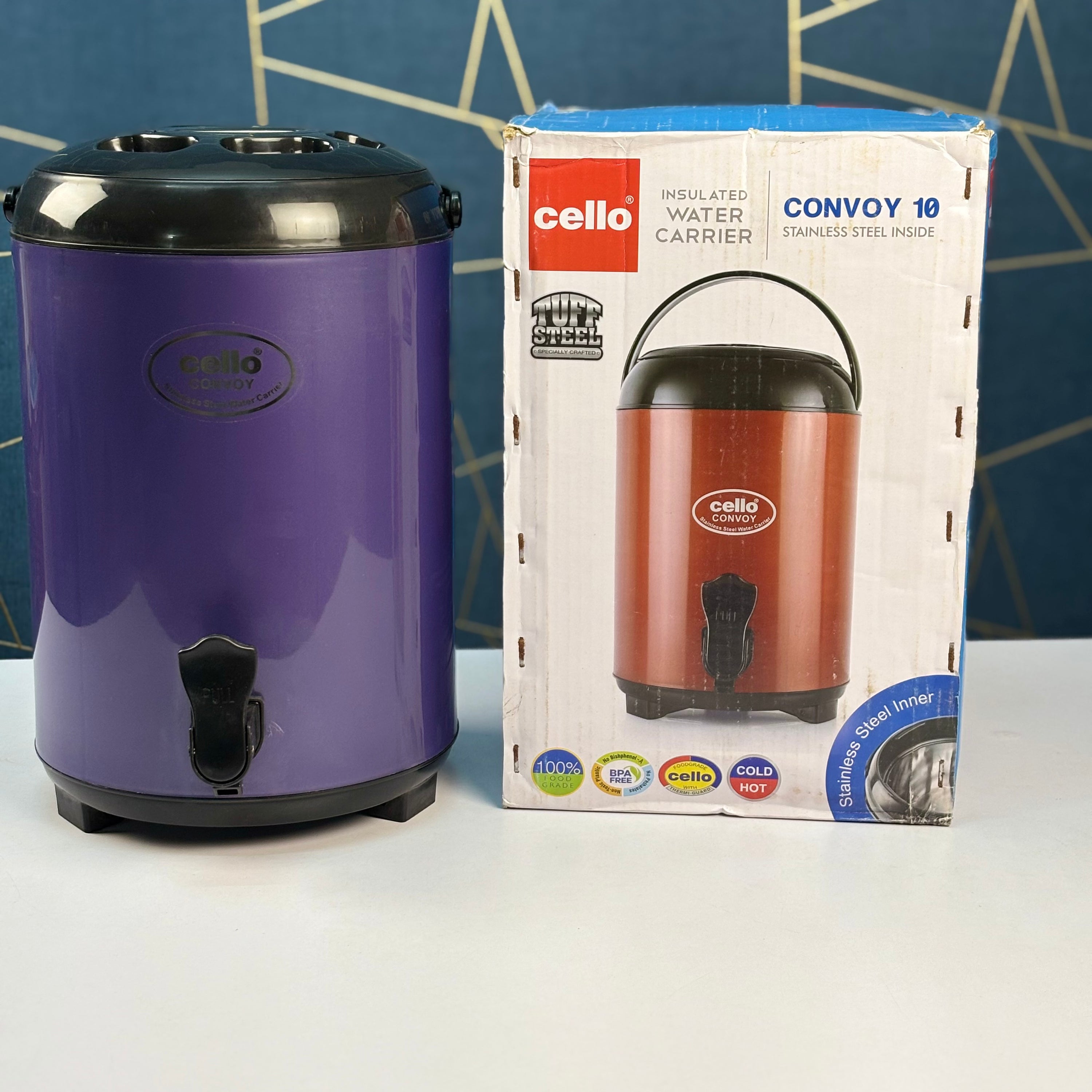 Cello Convoy 10 Stainless Steel Insulated Water Carrier