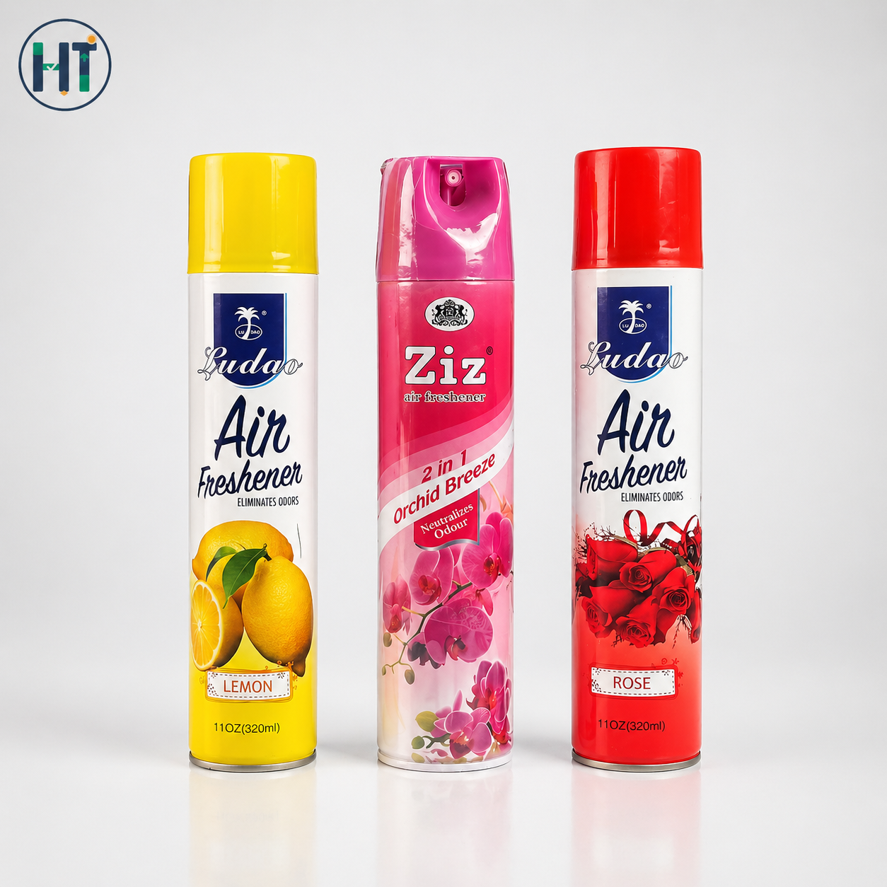 Air Freshener Combo Pack – Lemon, Orchid Breeze & Rose (3 in 1 Set)