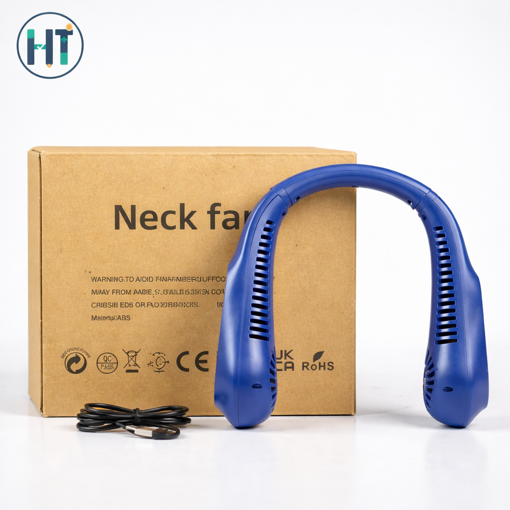 Portable Rechargeable Neck Fan – Hands-Free Wearable Cooling Fan (ABS Material)