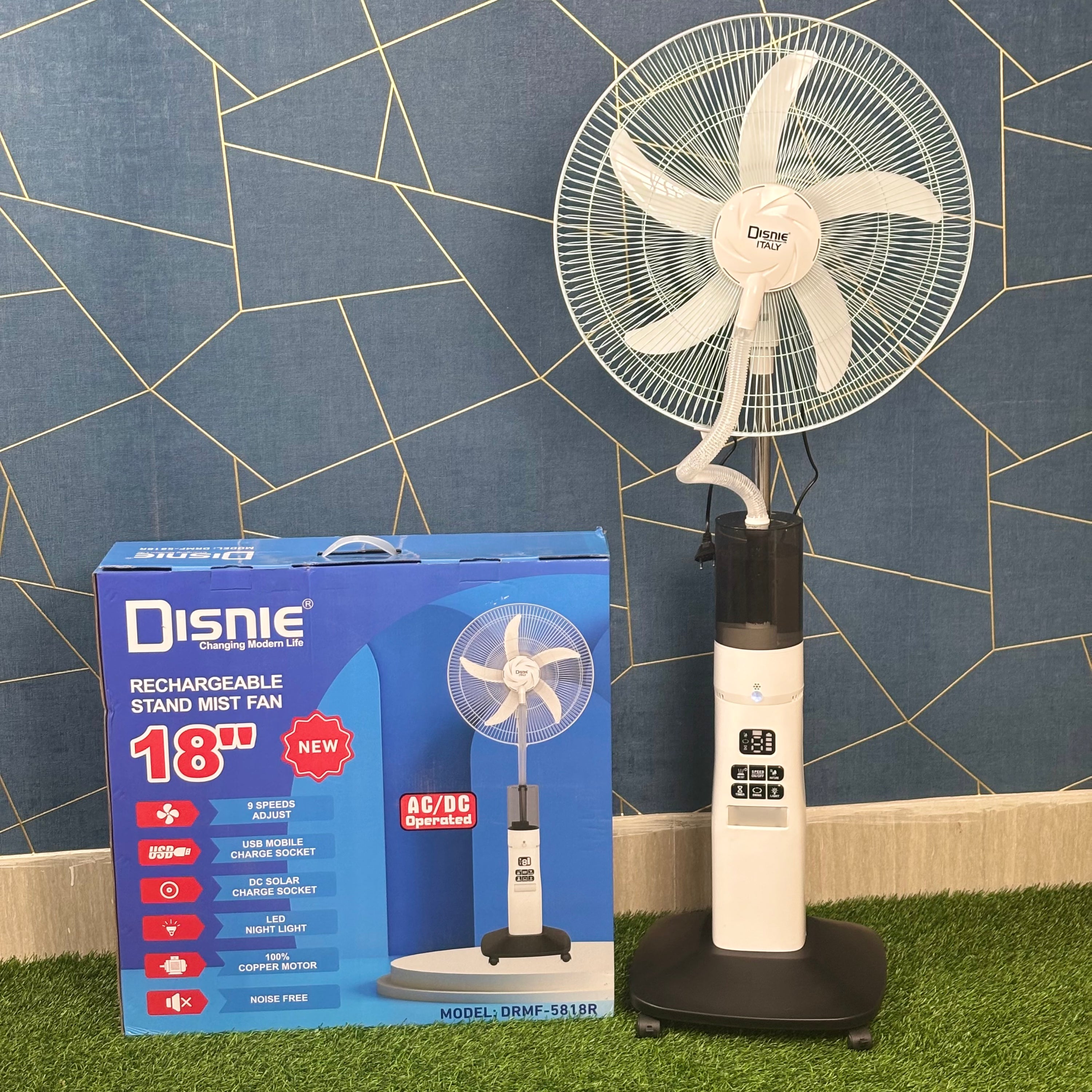 Disnie Rechargeable Stand Mist Fan DRMF-5818R