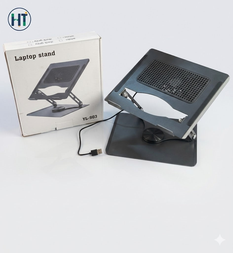 YL-903 360° Rotating Laptop Stand with Built-in Cooling Fan
