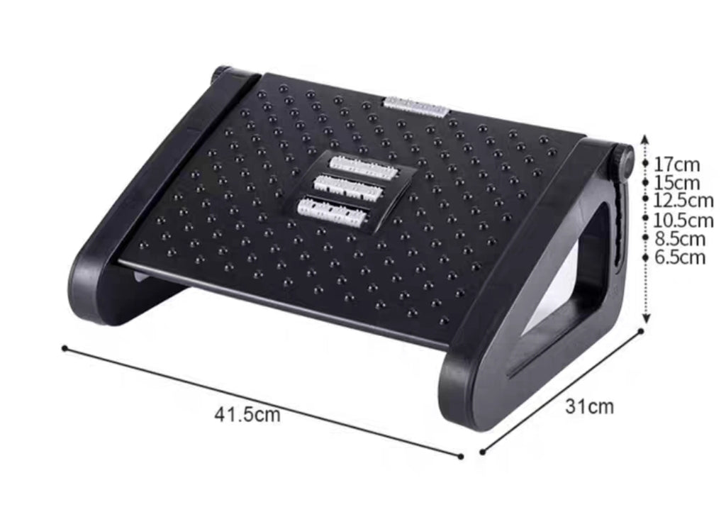 Under Desk Footrest – Adjustable Leg Support with Massage Texture (Office & Car Use)