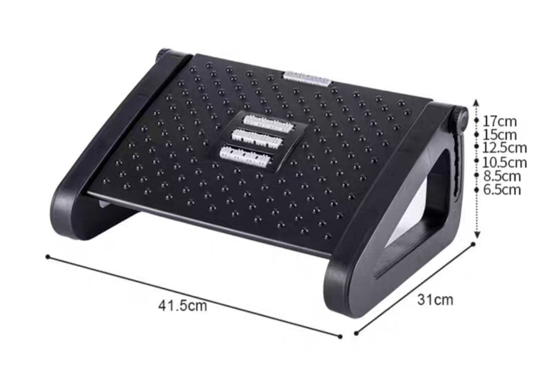 Under Desk Footrest – Adjustable Leg Support with Massage Texture (Office & Car Use)