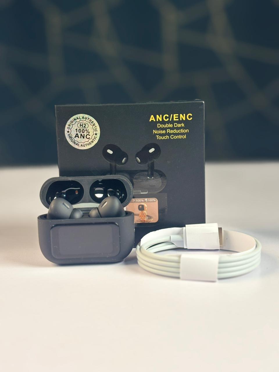 Airpods A9 Pro ANC Touch Screen Display Earbuds-H2 black