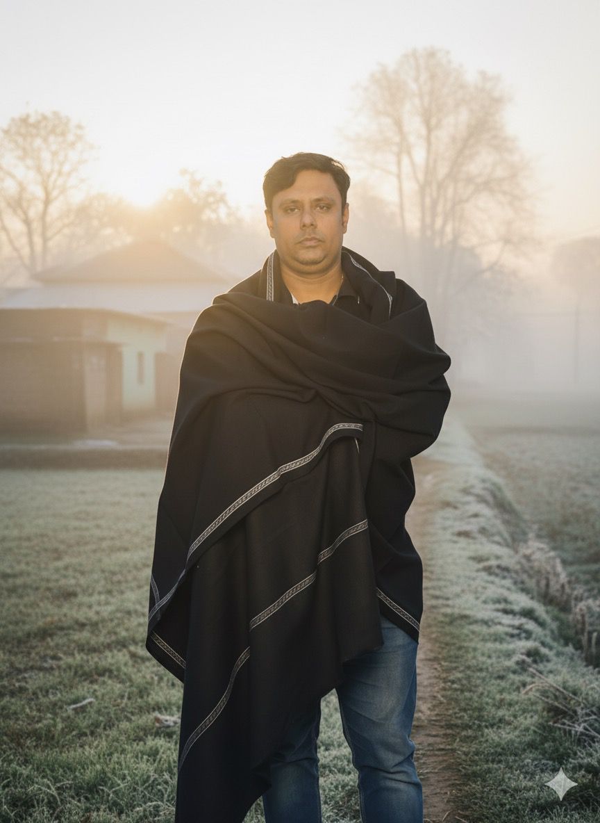 Kashmiri design shawl (9`ft/4`ft)