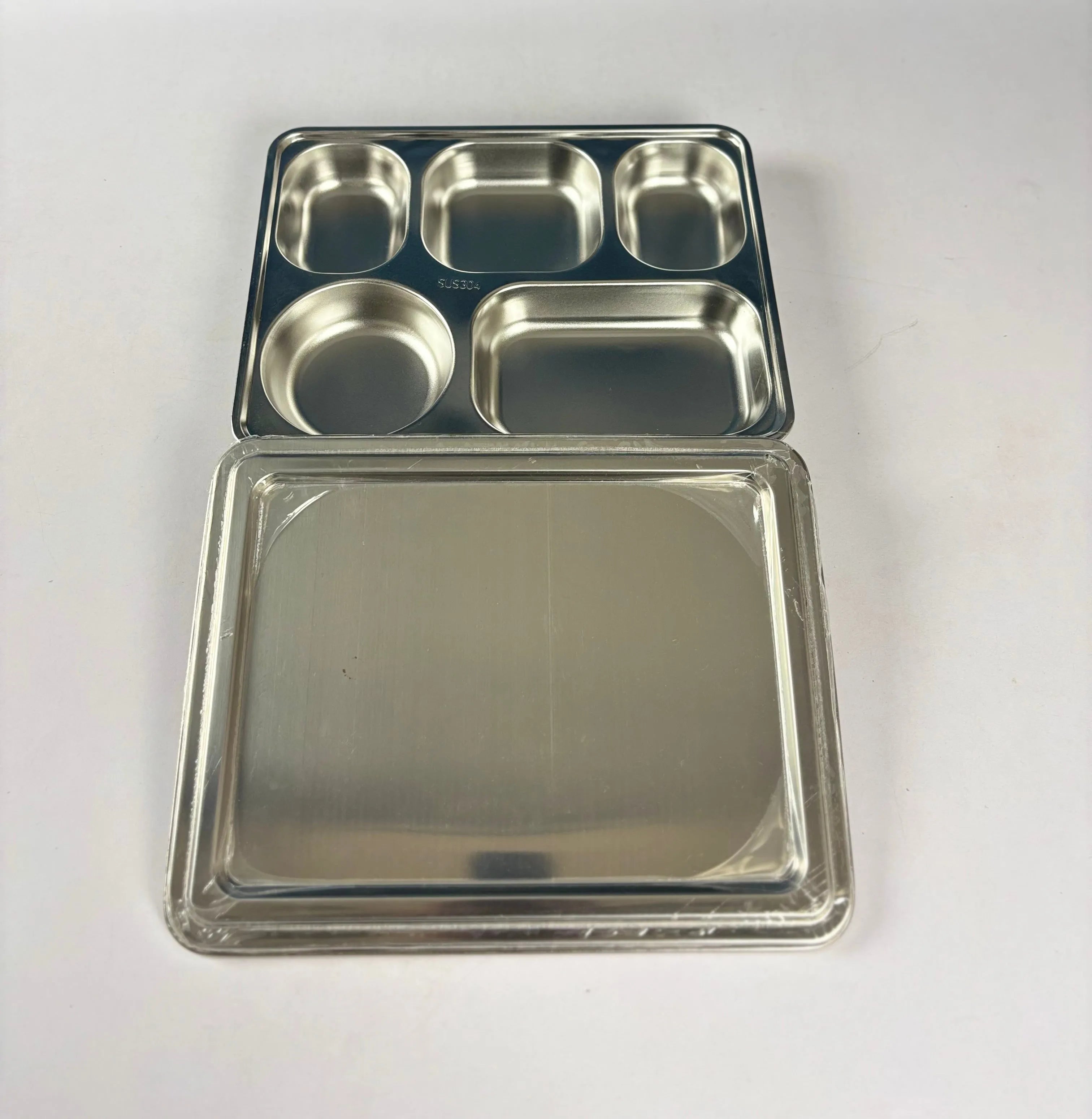 Stainless Steel Dinner Plate with Lid