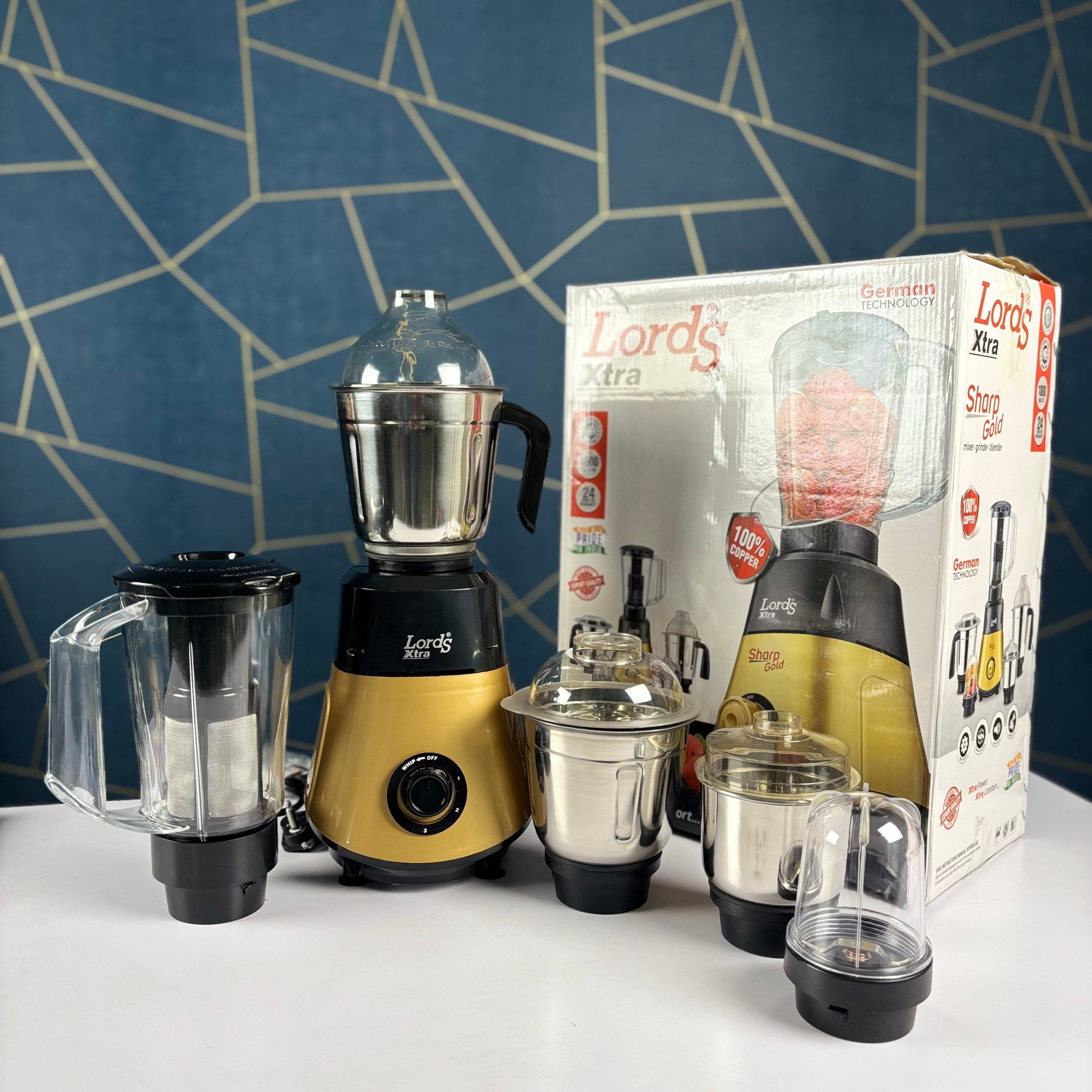 Lords Xtra Sharp Gold Mixer Grinder 1000W