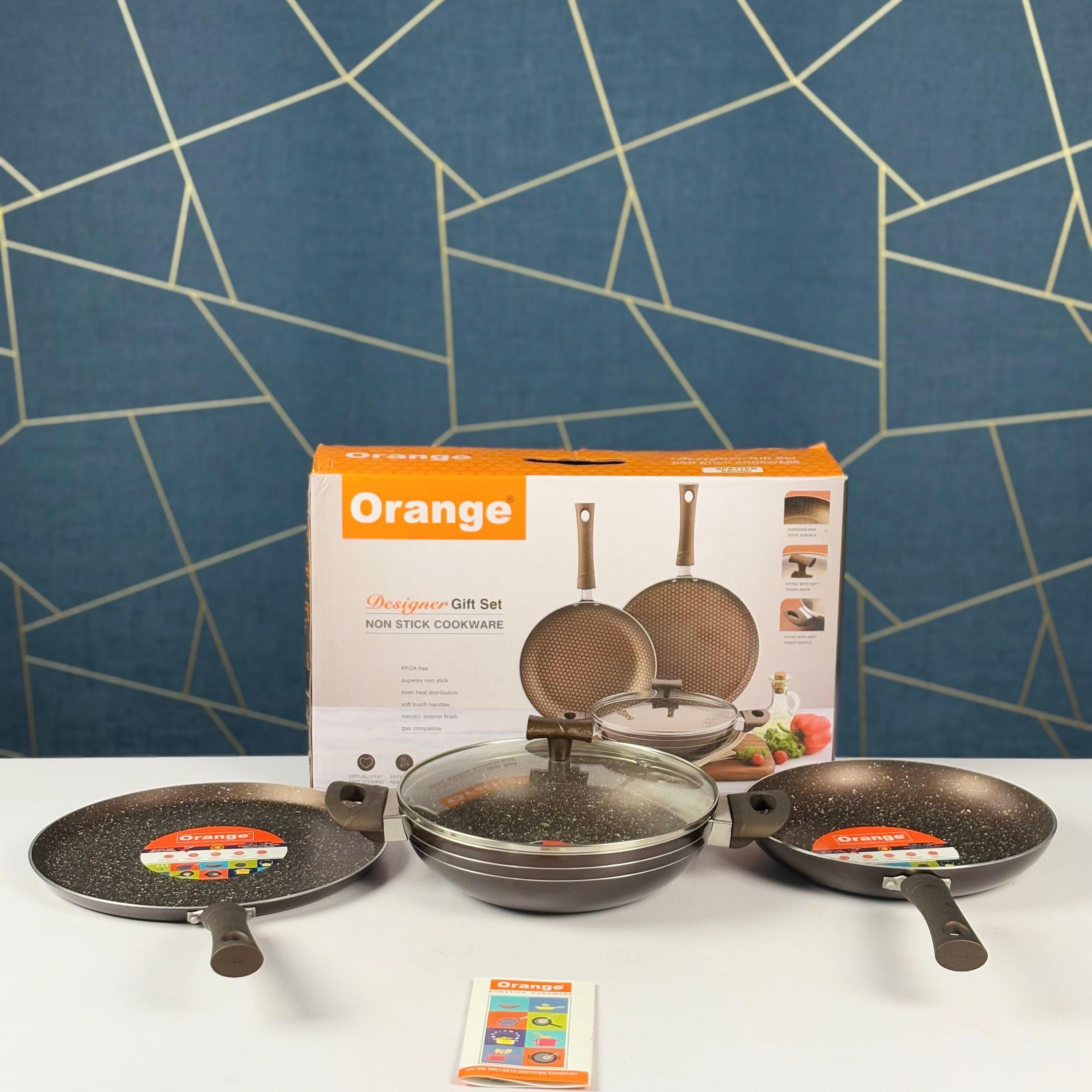 Orange 4 in 1 Non-Stick Cooking Set