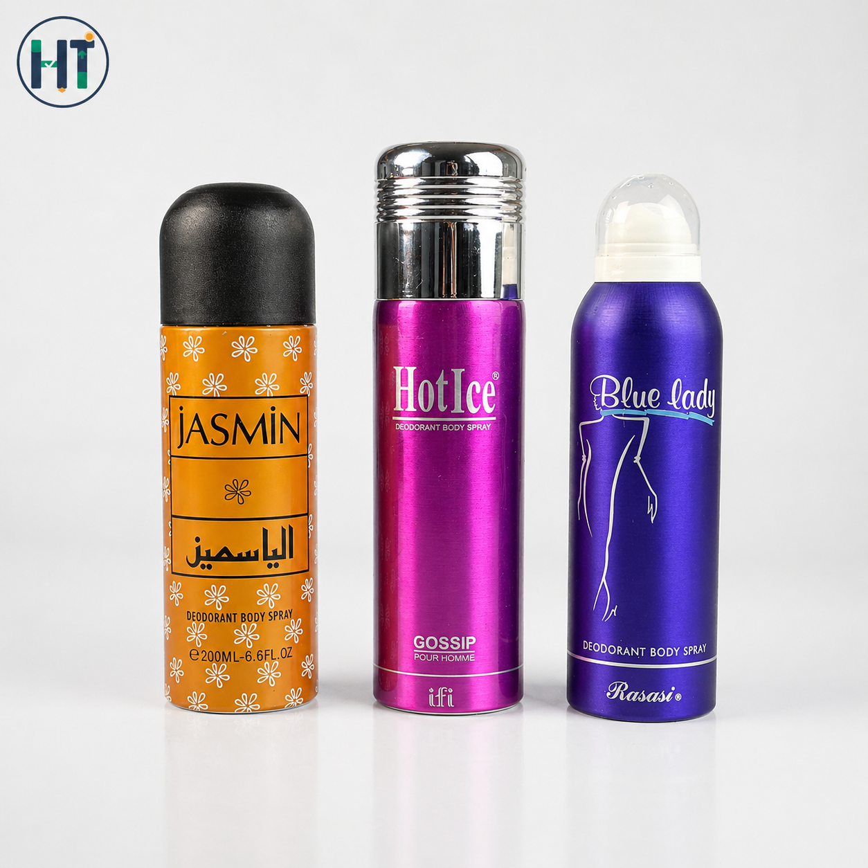 Ladies Deodorant Combo Pack – Jasmin, Hot Ice & Blue Lady Body Spray (3 in 1 Set)