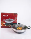 UNIQUE SUS316 Honeycomb Stainless Steel Kadai 28CM