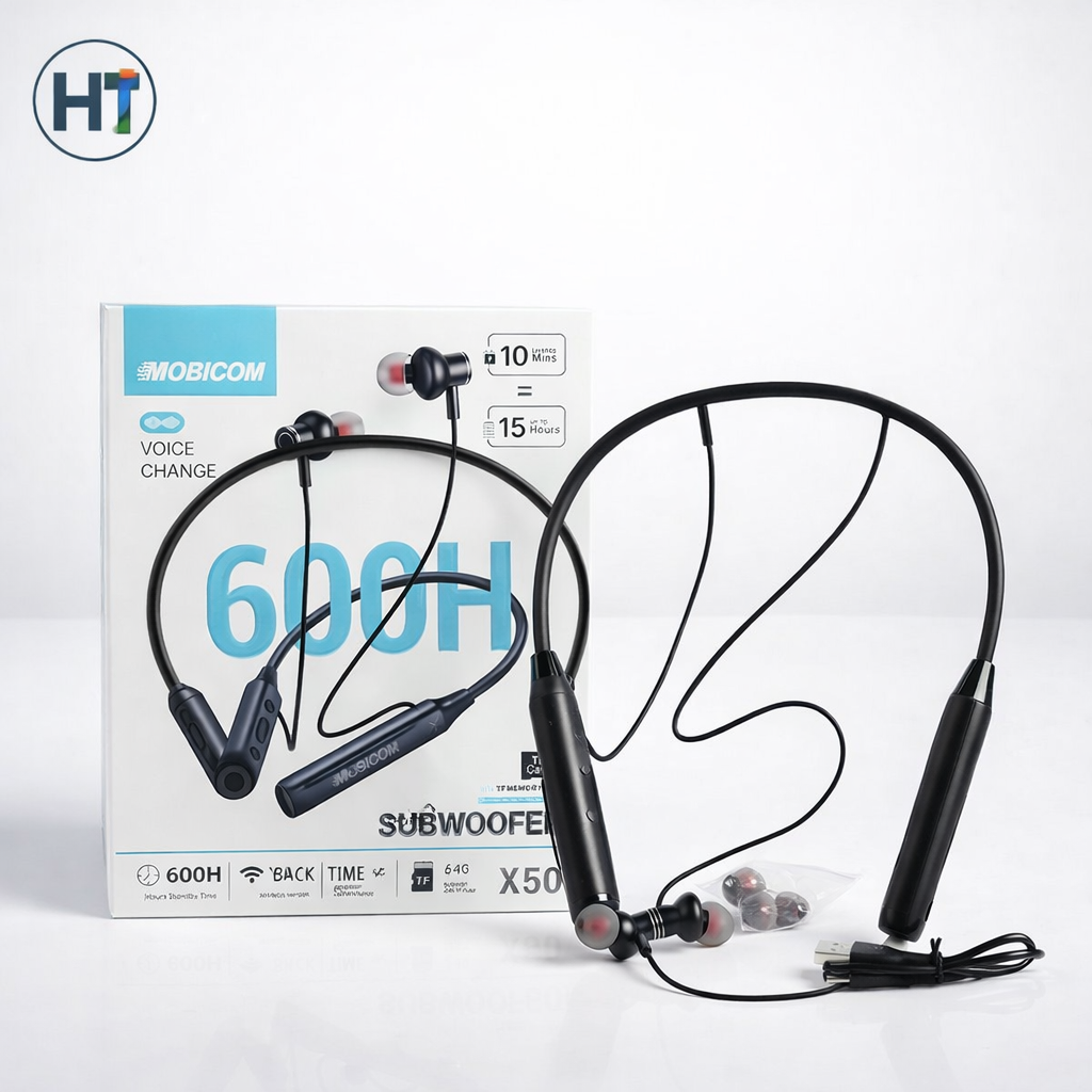 MOBICOM 600H Wireless Neckband Bluetooth Earphones X500