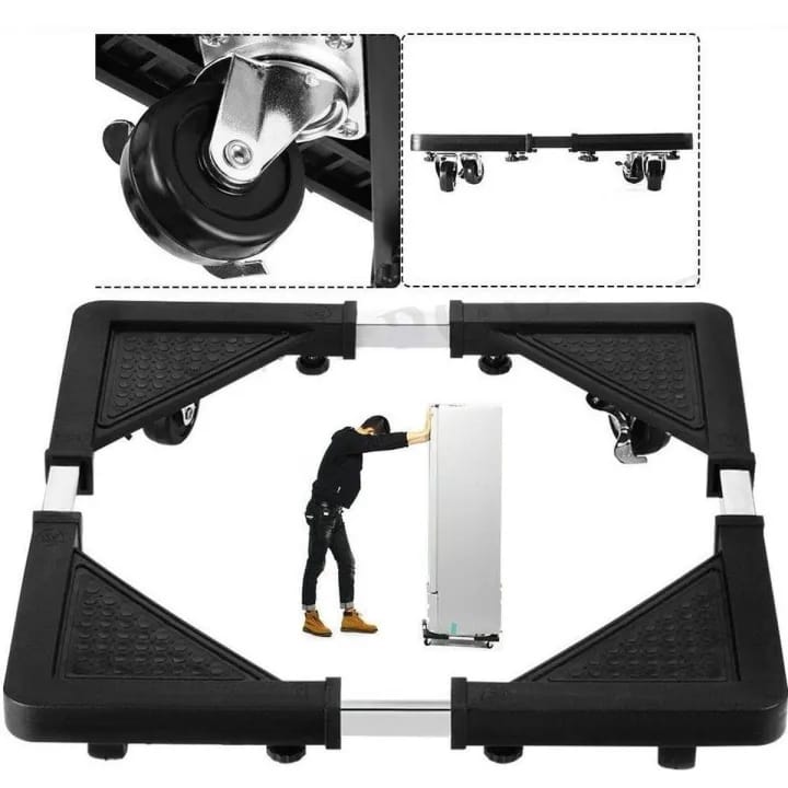 Adjustable Washing Machine & Refrigerator Movable Base Stand