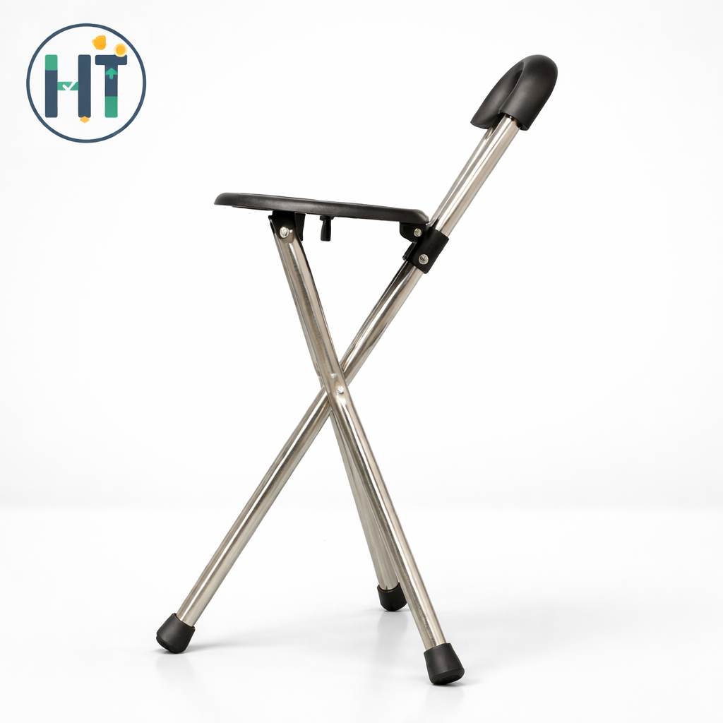 Portable Folding Stool with Backrest