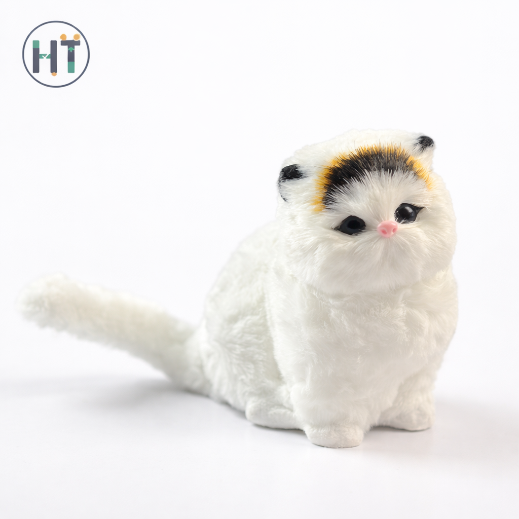 Cute Cloth Pad Plush Cat with Sound Simulation Mini Toy