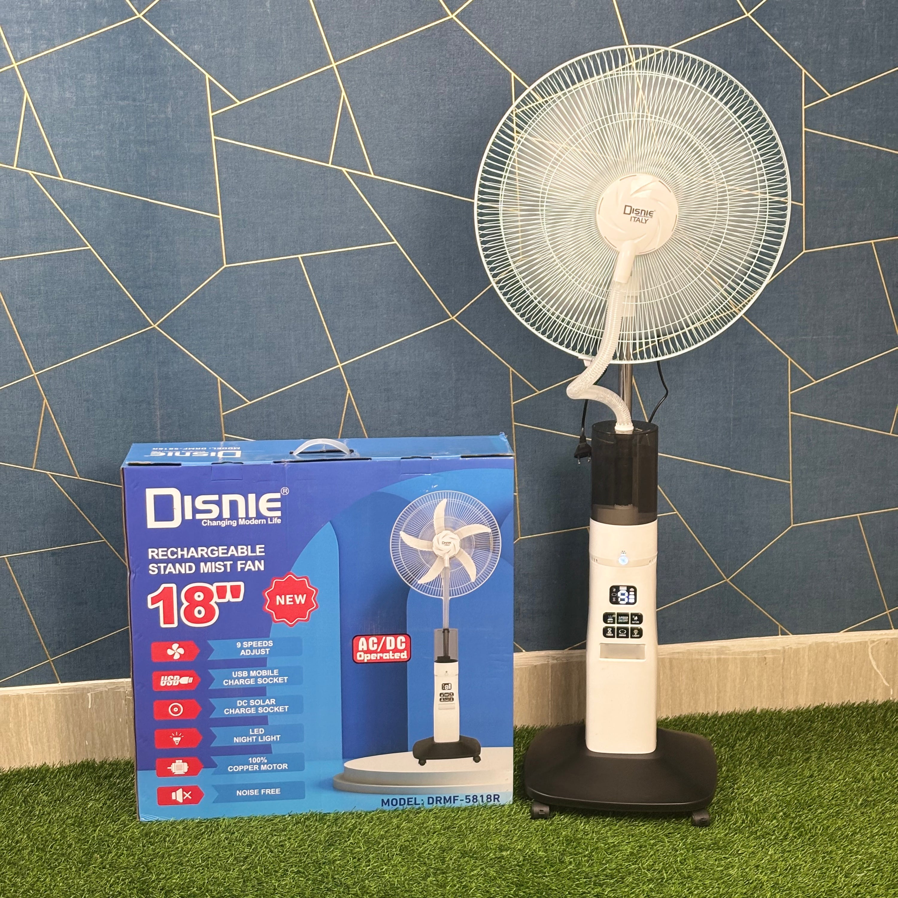 Disnie Rechargeable Stand Mist Fan DRMF-5818R