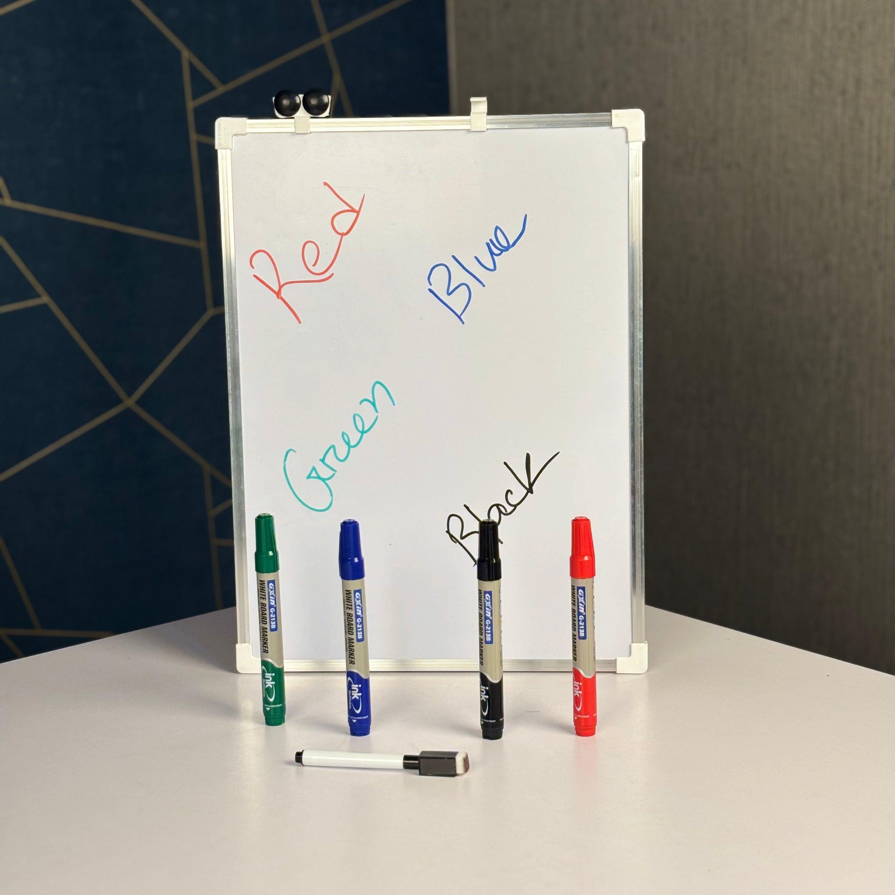 Magnetic White Board & Markers 4pcs