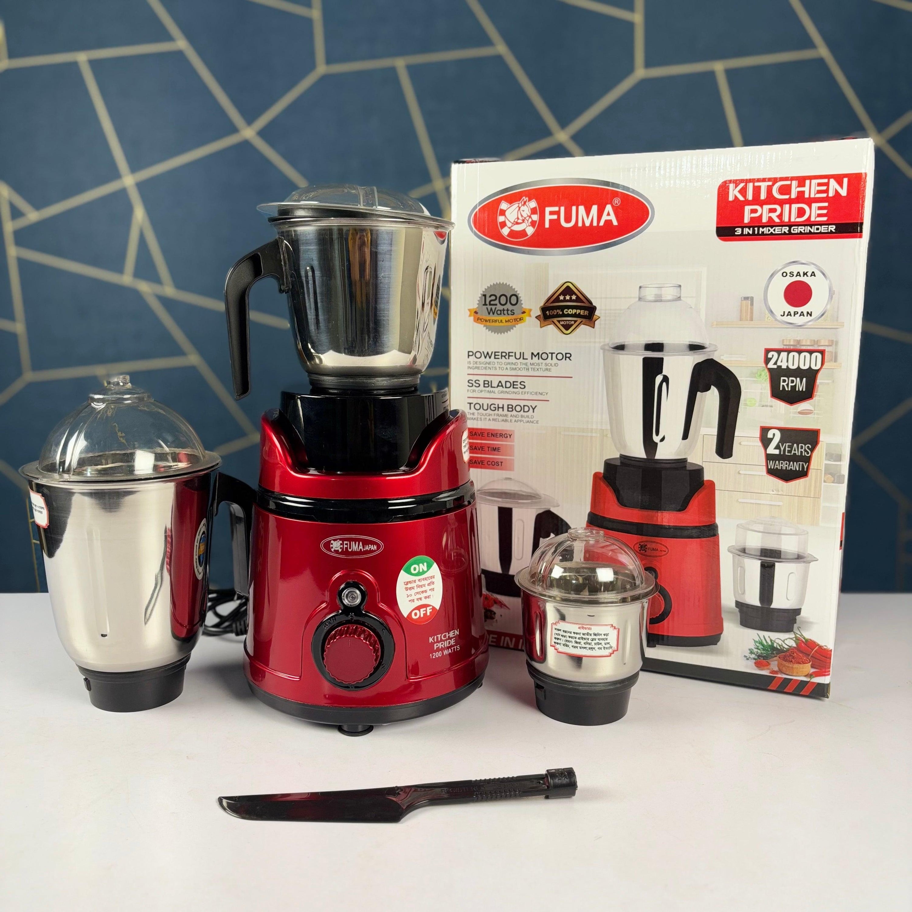 Fuma Pride Kitchen 3 In 1 Mixer Grinder 1200W