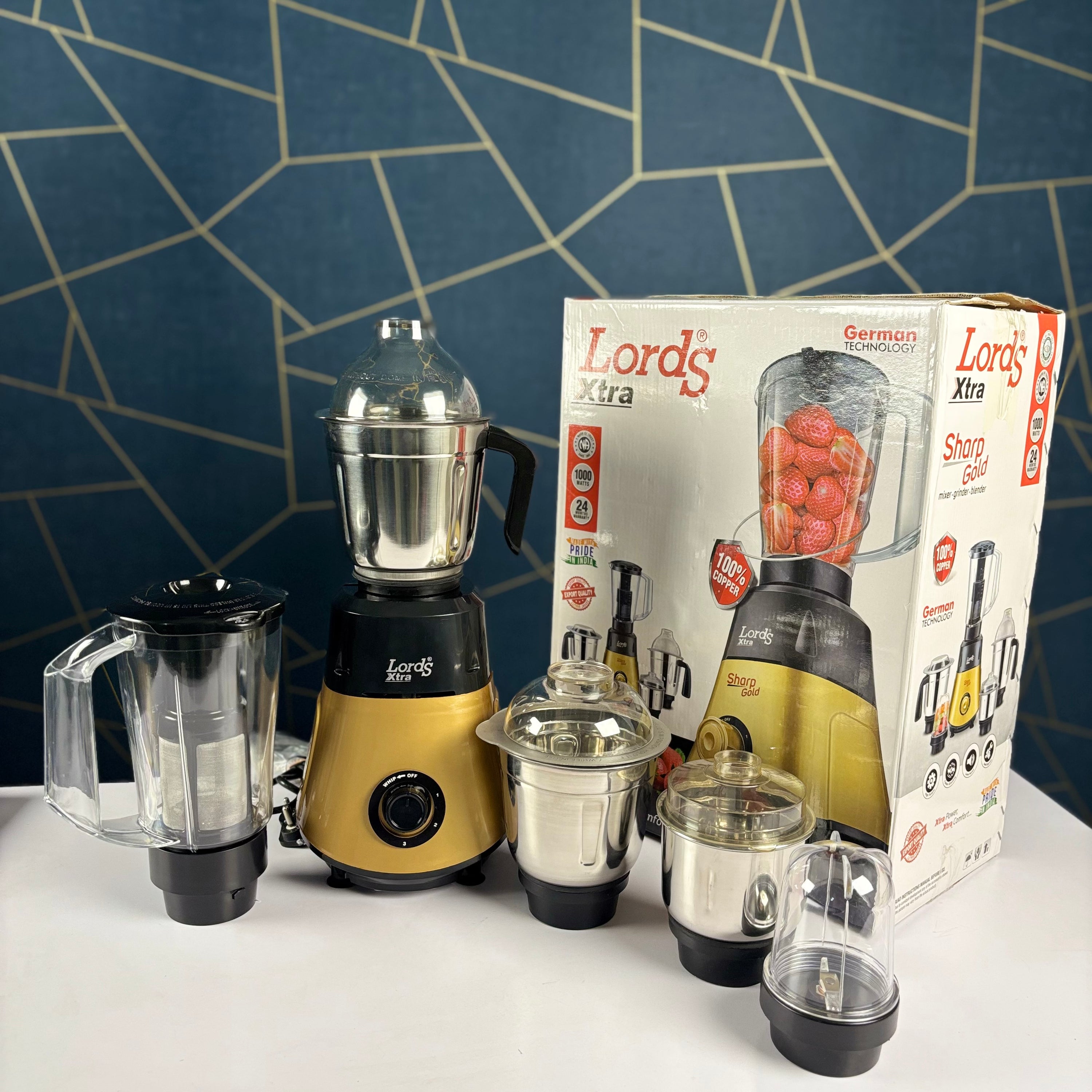 Lords Xtra Sharp Gold Mixer Grinder 1000W