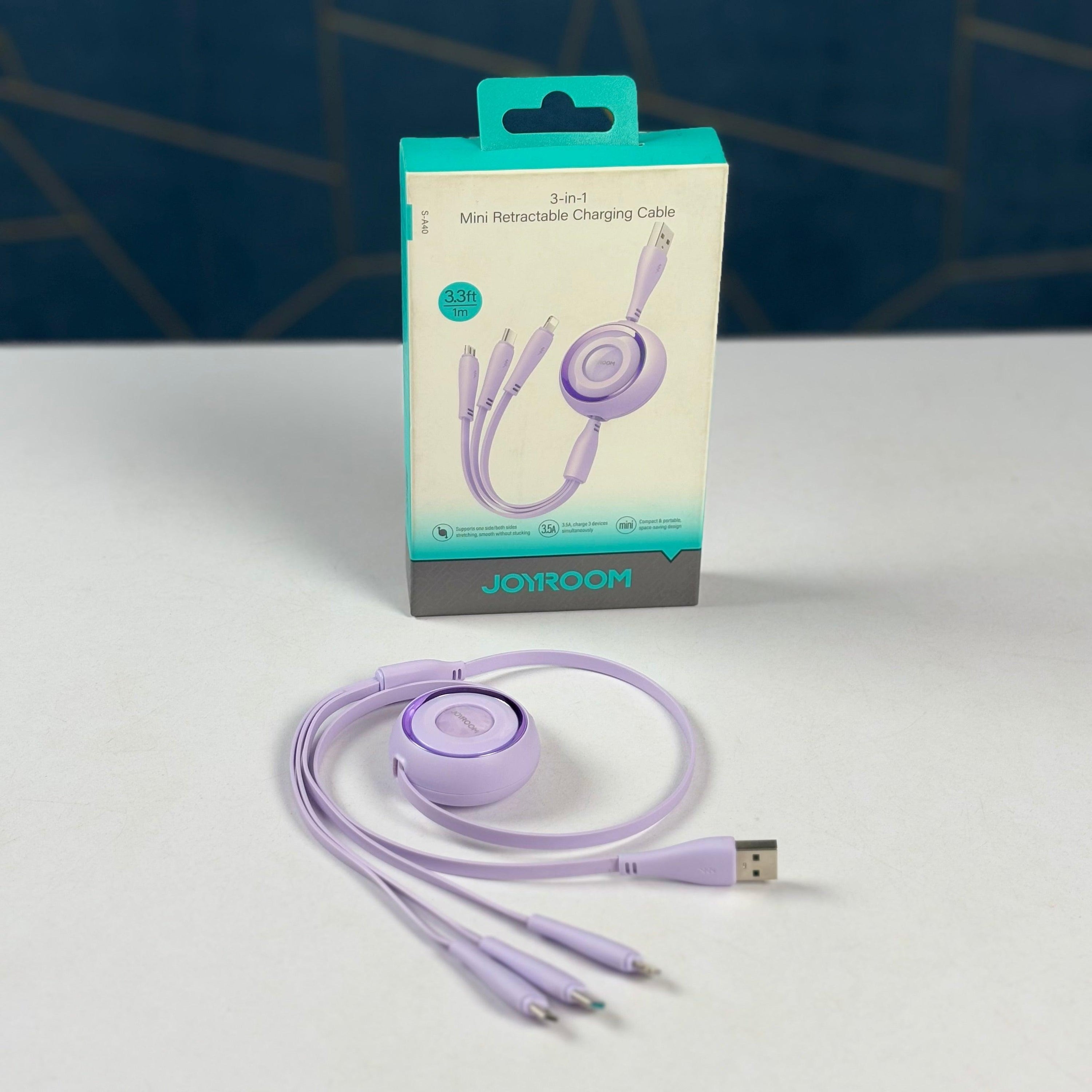 Joyroom 3 in 1 Retractable Charging Cable S-A40