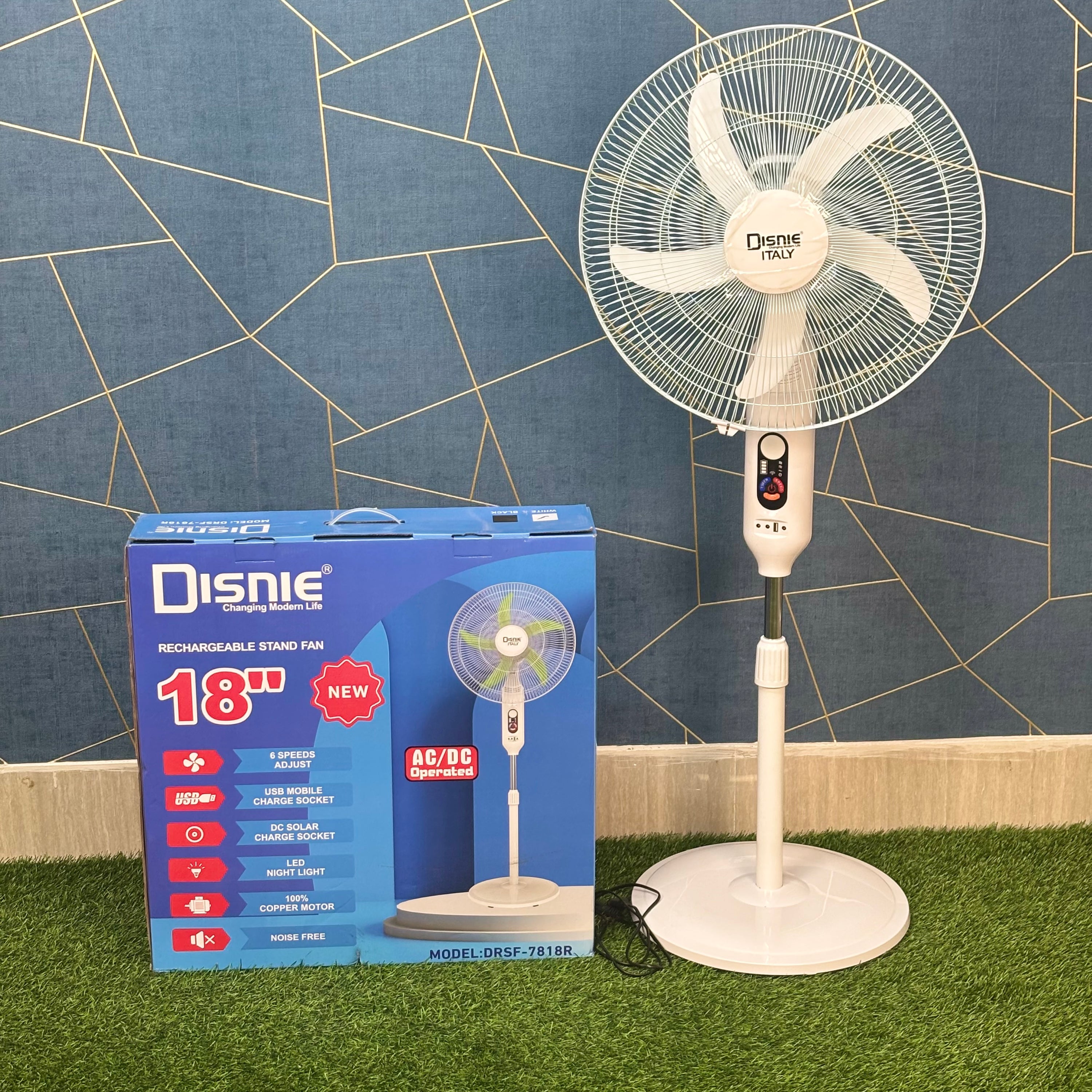 Disnie Rechargeable Stand Fan DRSF-7818R