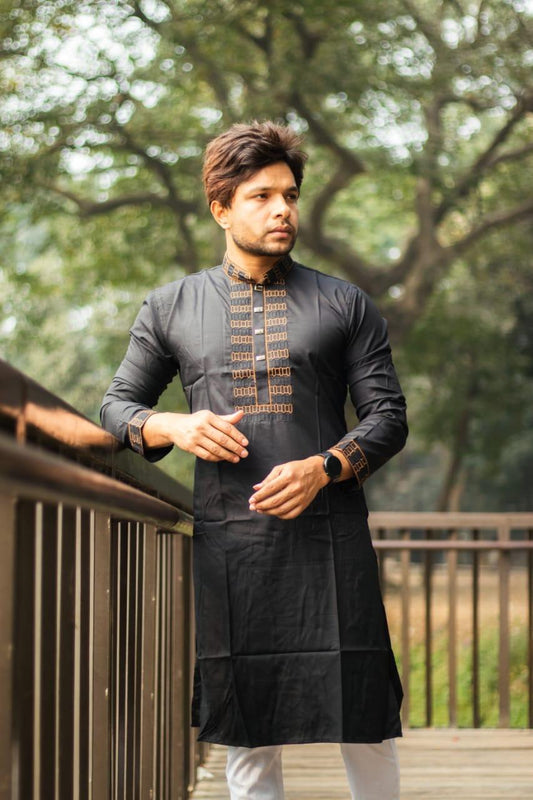 premium quality Panjabi-black 606