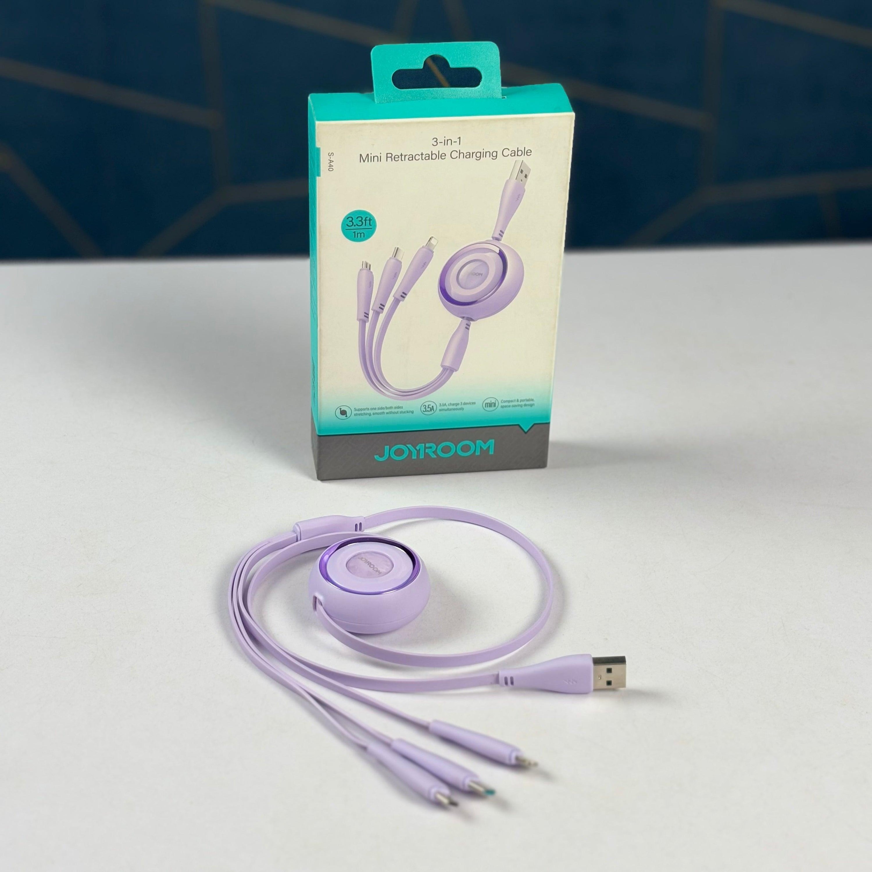 Joyroom 3 in 1 Retractable Charging Cable S-A40