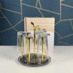 Glass Holder Moving Golden Leaf