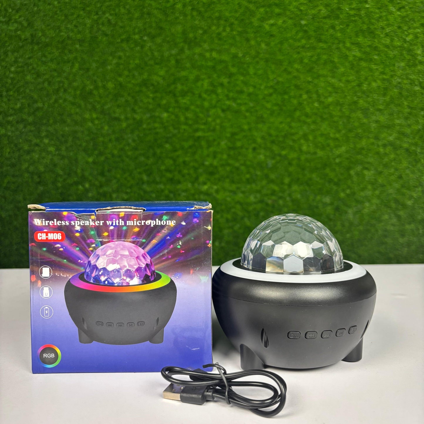 Wireless Speaker With Microphone & RGB Music Light