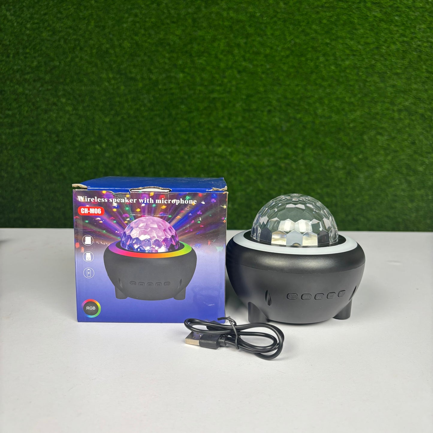 Wireless Speaker With Microphone & RGB Music Light