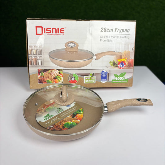 Disnie 28cm Oil Free Marble Coating Frypan