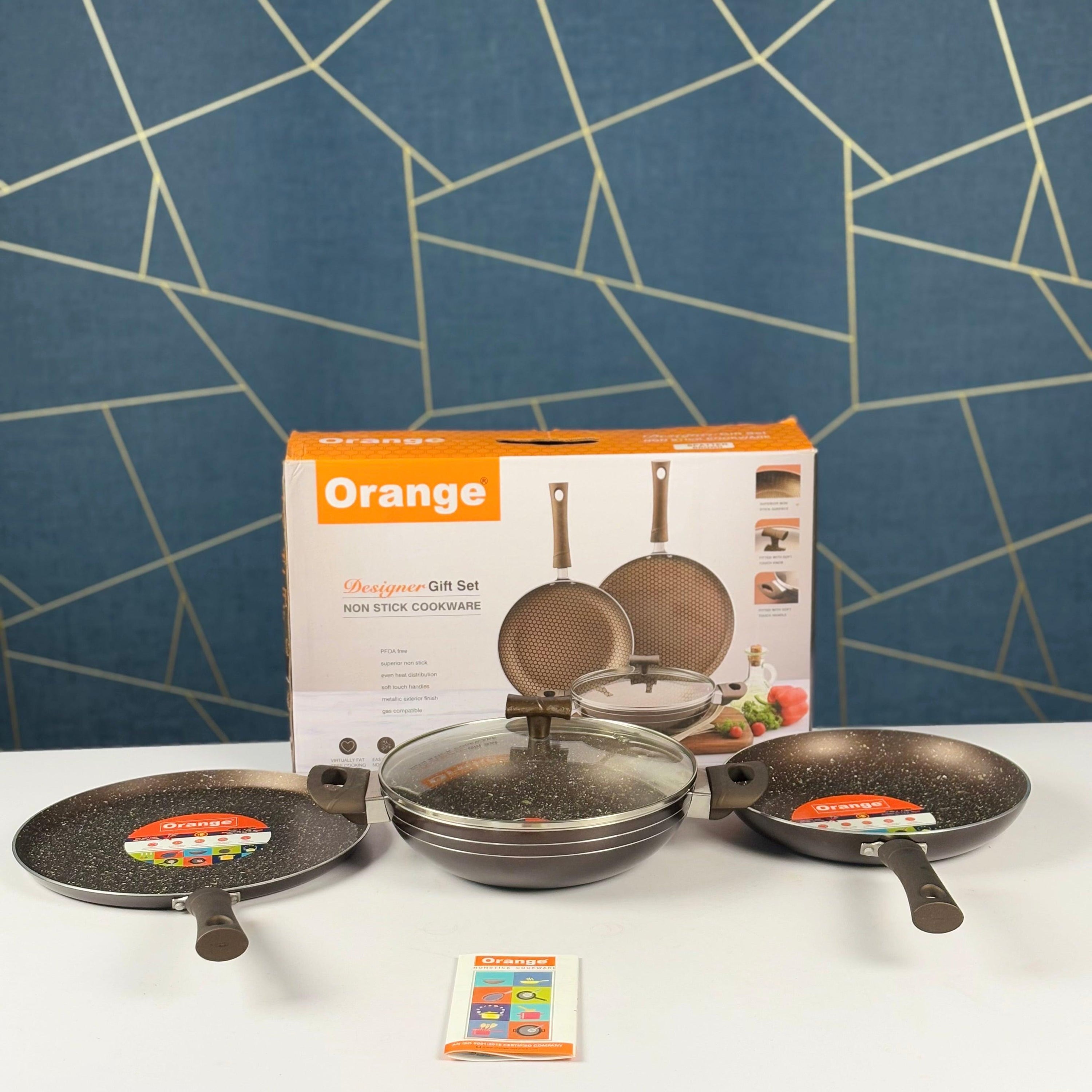 Orange 4 in 1 Non-Stick Cooking Set