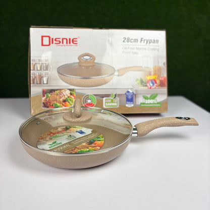 Disnie 28cm Oil Free Marble Coating Frypan