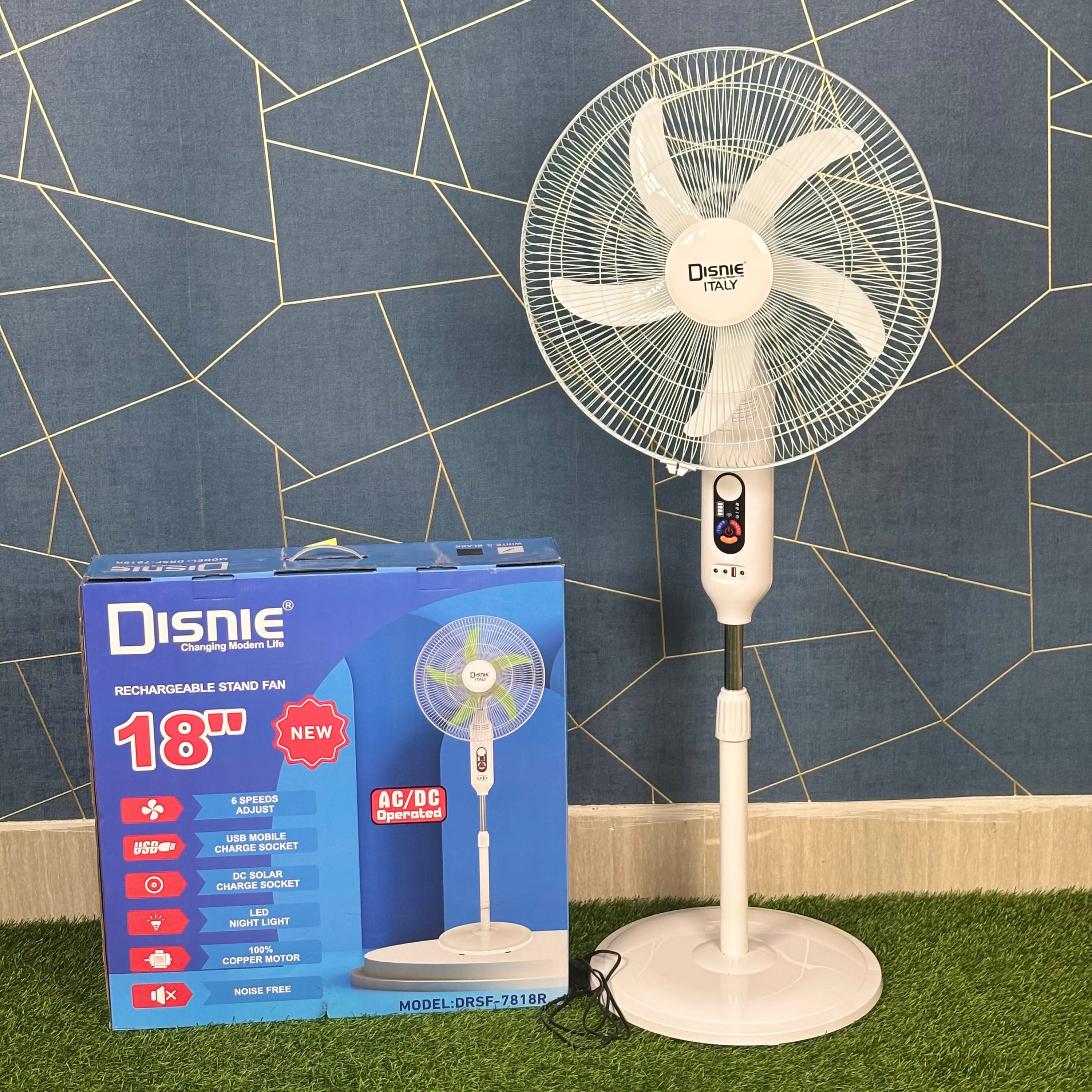 Disnie Rechargeable Stand Fan DRSF-7818R