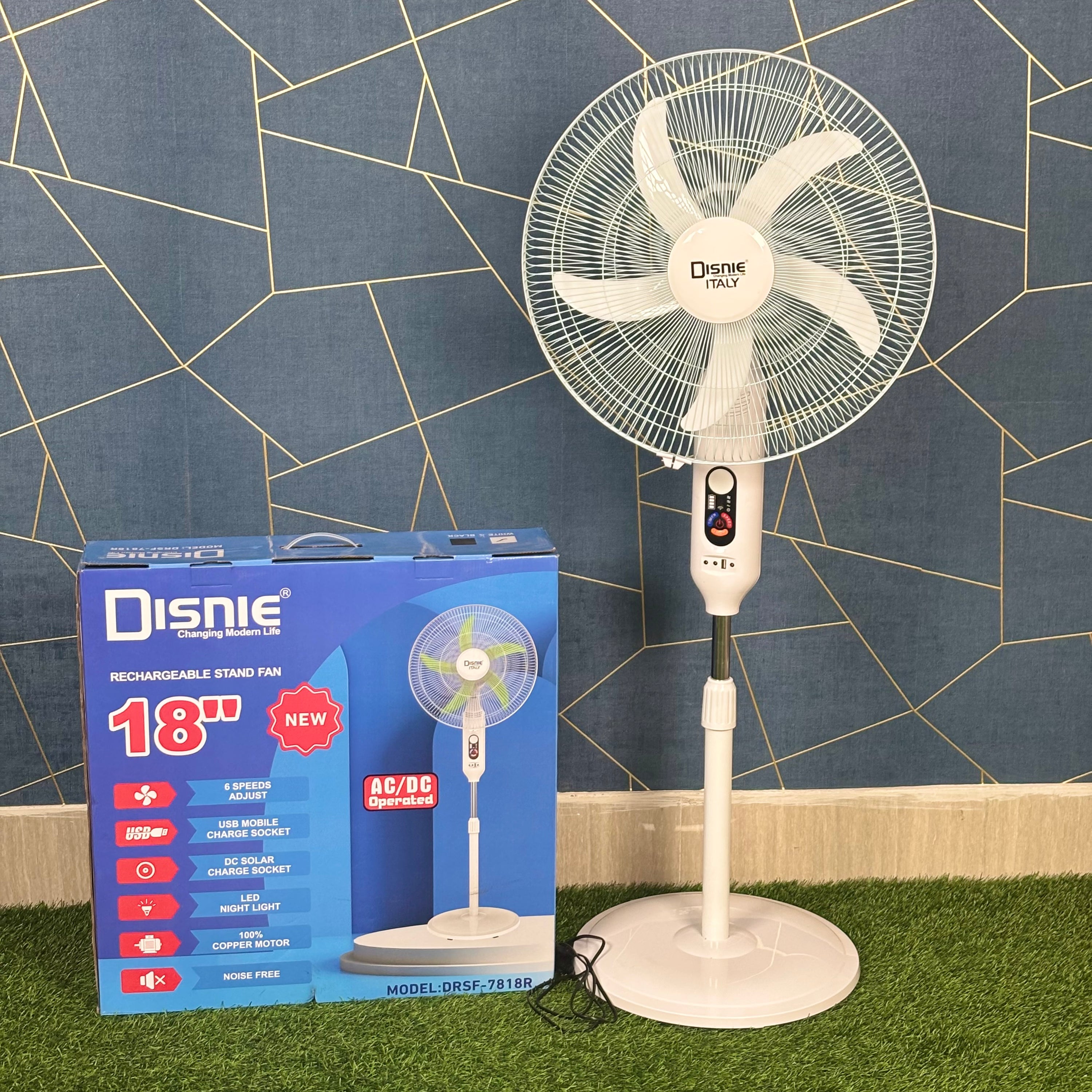 Disnie Rechargeable Stand Fan DRSF-7818R